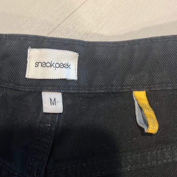 Black High Rise Ripped Shorts - Picture 3 of 5